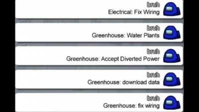 Oh so you're a crewmate ? Name every task.