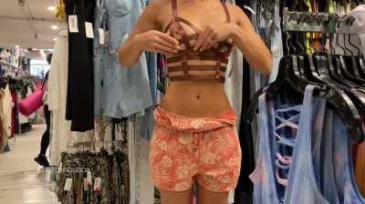 When the changing rooms are closed you have to improvise