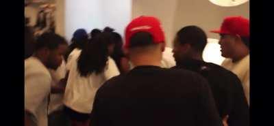 Dthang protecting his lil brother/his artist from the commotion. Respect. RIP dthang 🕊