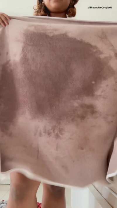 The aftermath of squirting a lot 