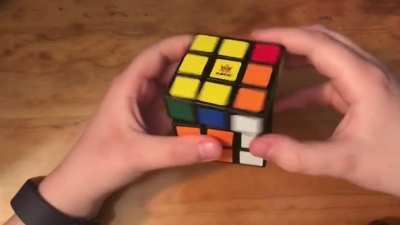 One of my solves. As you can tell me and my cube are not very good, but we do have a trick to show you.