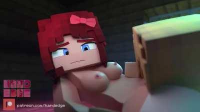 Mincraft woman gets Aten out