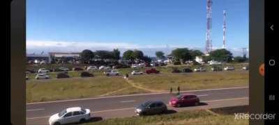 Fuel & Bread queue at Umgababa (South of Durban) this morning.