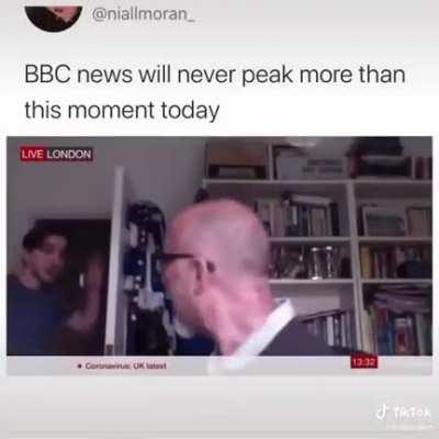 Boy enters room during interview