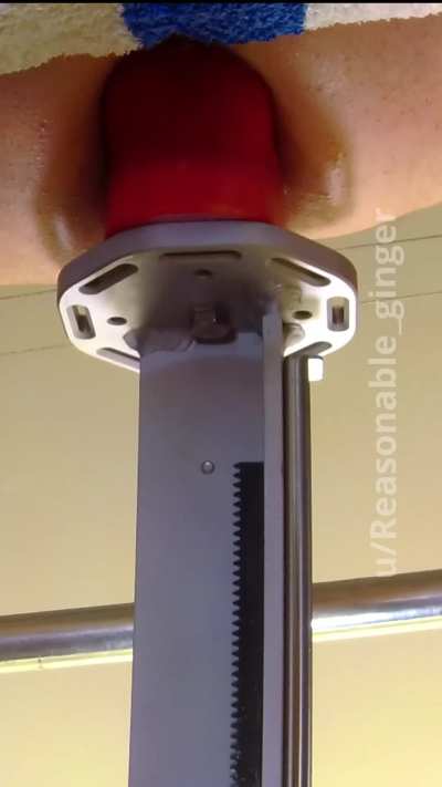 Being taken from below by my Fuck Machine powering a Hankeys Perfect penis.