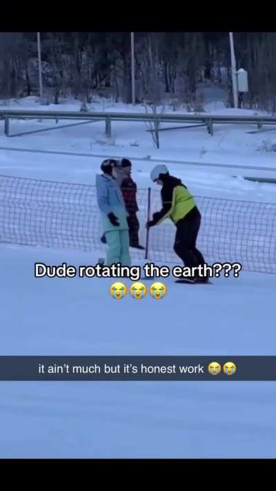 This guy rotates the earth