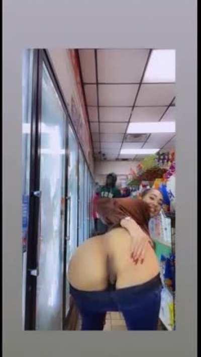 Thots shows ass n pussy inside store