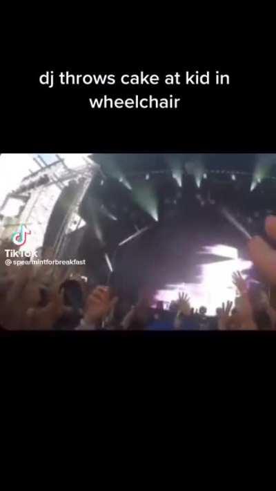 Dude throws cake at a disabled person