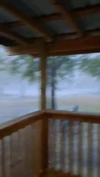 Lightning strikes just a few feet away