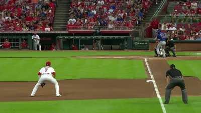 [Highlight] Kyle Farmer makes a beautiful jump throw from the outfield grass to get the out at first (while playing through a sports hernia)