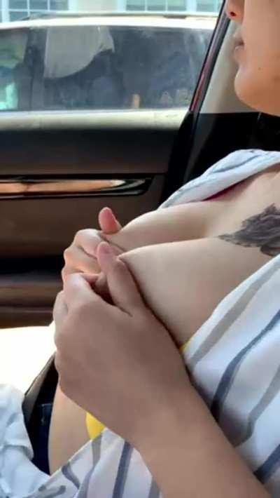 The guy in the next car definitely saw