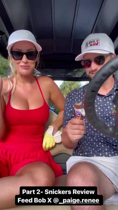 Paige | reviewing a Snickers bar | IG Story | September 2023