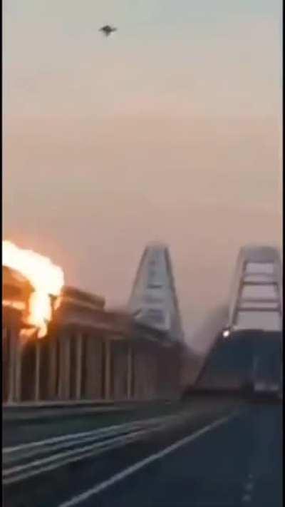 Damage to the Kerch Strait Bridge by the Armed Forces of Ukraine (10/8/22)