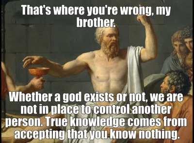 Socrates enlightens Ben Shapiro with his wisdom