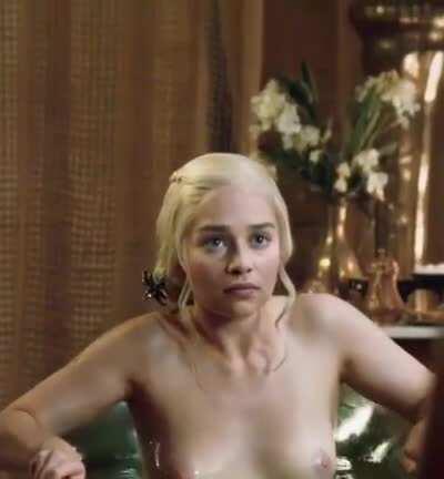 Emilia Clarke could swim in the amount of cum that’s been spilled over her