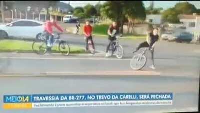 The news was about this intersection being closed due to many accidents