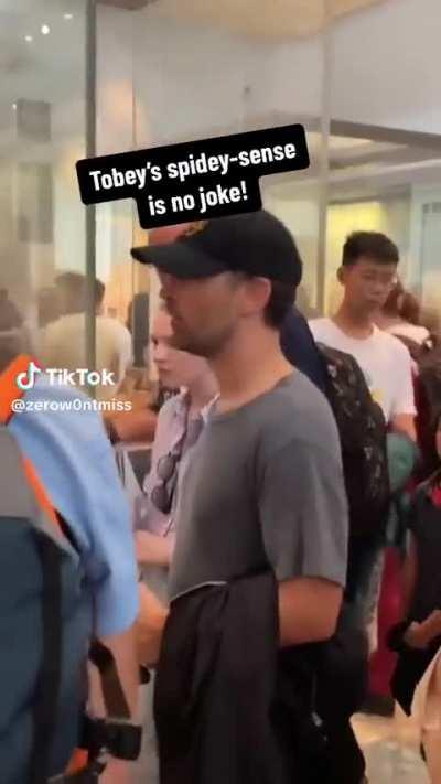 Tobey really hates being recorded. 