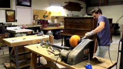 Using a lathe without training or safety
