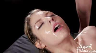 Rebecca Volpetti gets fucked after being covered by nearly 20 loads