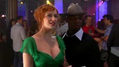 Dancing in green dress