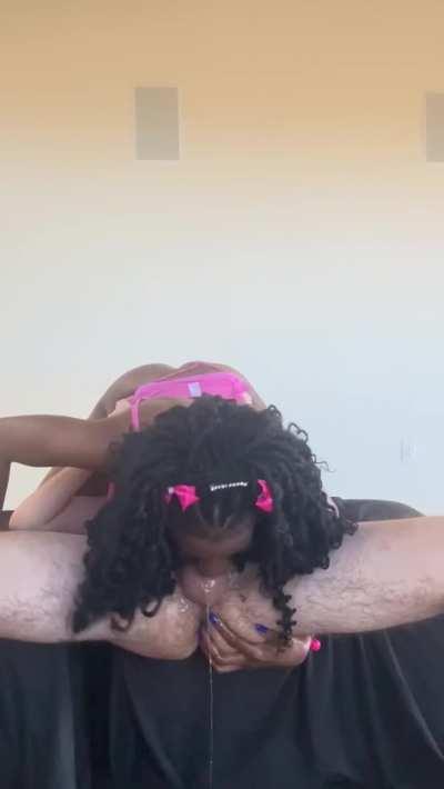 me fucking my own head on a big white dick