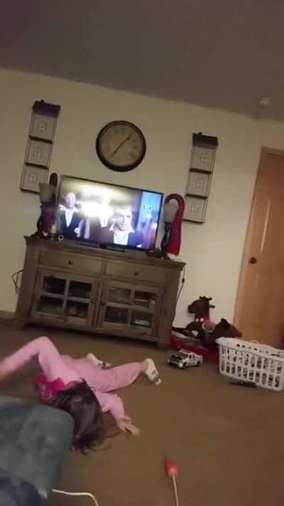 Dumb kid can't jump .