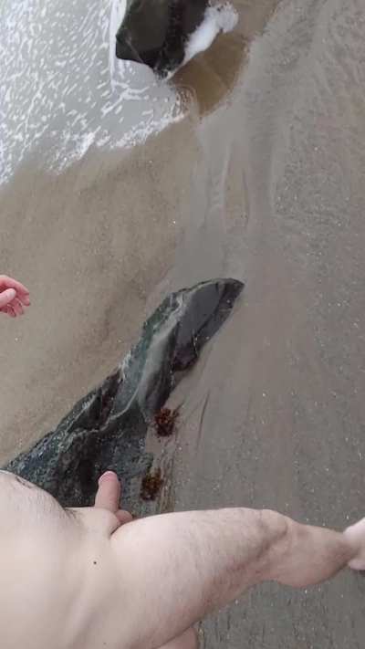 People were looking at me like I was crazy for walking around naked on a cold day but I love being nude in the cold! 