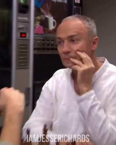 Jim and Creed but their faces are transplanted
