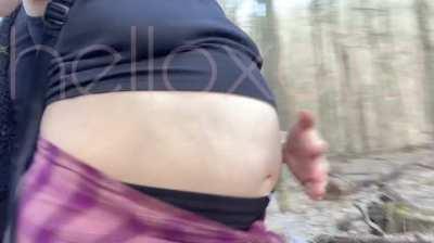 [IRL] [OC by helloxElla] We are on mile five of our hike and you are getting sleepy since you are so cozy inside my warm, sloshy belly... but I want you to stay awake! I love feeling you inside of my belly... wake up!!