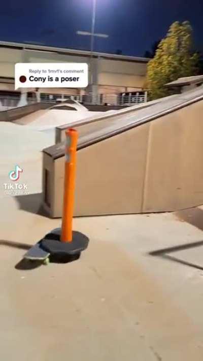 How is this traffic cone better at skateboarding than me? 🥲