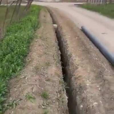to jump over the giant crevice in the ground.