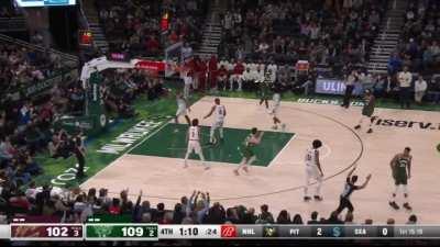 [Highlight] Giannis ices the game with a casual 3 over Jarrett Allen