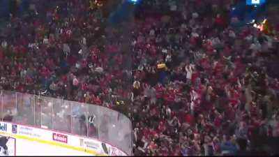 Habs fans doing the wave during tv timeout
