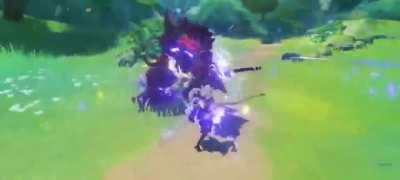 Keqing E Double Slash In Sumeru Trailer