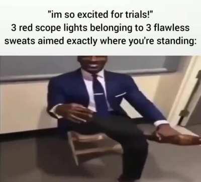 average trials solo experience, i heard a guy that on purpose leaves 2 matches of trials just so he cant do the mode