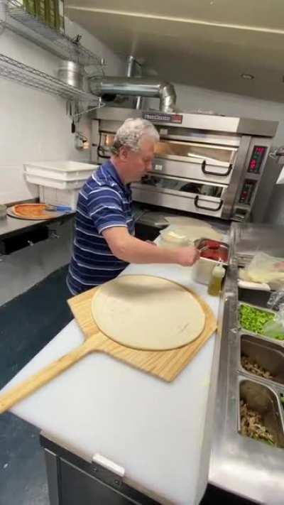 34 year pizza maker from Italy. Check out Lino’s skills!