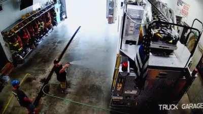 Someone wants to play with the hose.