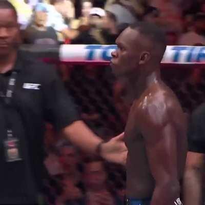 This might be the greatest KO process ever considering that he knocked him out in the same situation he got TKO'd during their last fight. Israel was cornered and TKO'd last time. Now, he was cornered and KO'd Pereira.