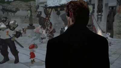 Walking to the Limsa Market Board while avoiding the players ERPing