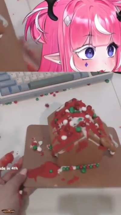 what a nice looking gingerbread house, hope nothing goes wrong with it