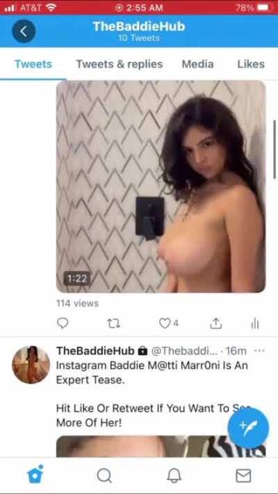 Instagram Baddie M@tti Marr0ni Loves Playing In The Shower! Twitter:@thebaddiehub