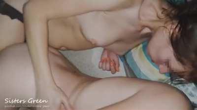 A young couple, a girl and a strapon