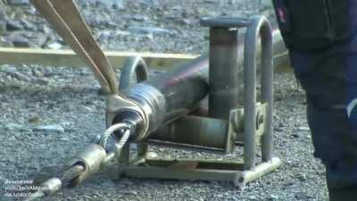 Cable drum trailer with high-voltage cable for a power plant