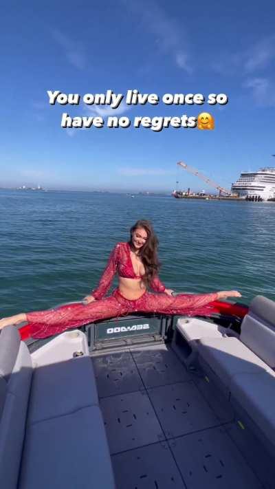 No regrets, doing a split