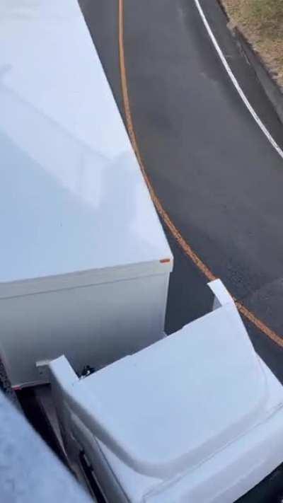 Experienced lorry driver doing his job with perfection