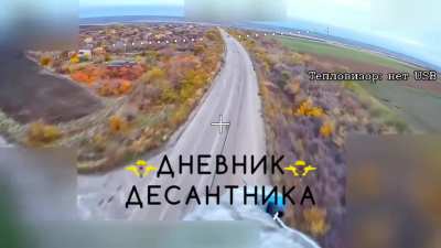 Airborne Forces Fiber-Optics FPV drone strike on enemy T-64BV tank with fire damage in the Primorsky district on the Zaporizhzhia direction.