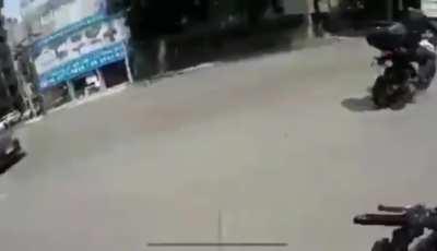 Reckless biker gets what's coming