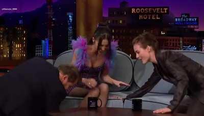 Olivia seems to enjoy people worshipping her like this.