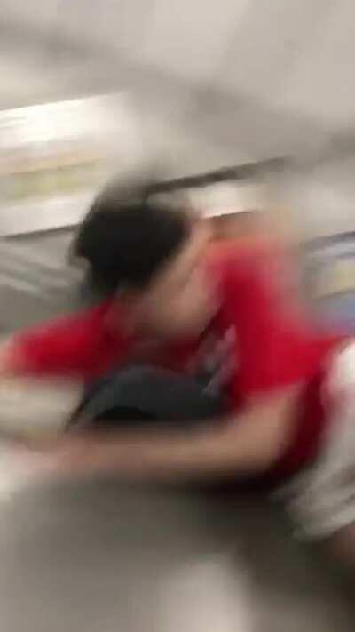 WCGW sliding in the middle of the escalator