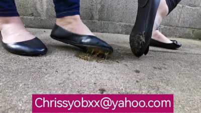 2 girls ballet flats crush snails